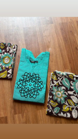 Kolam mangalgiri 3pc sets with lining