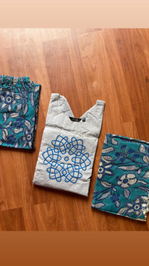 Kolam mangalgiri 3pc sets with lining