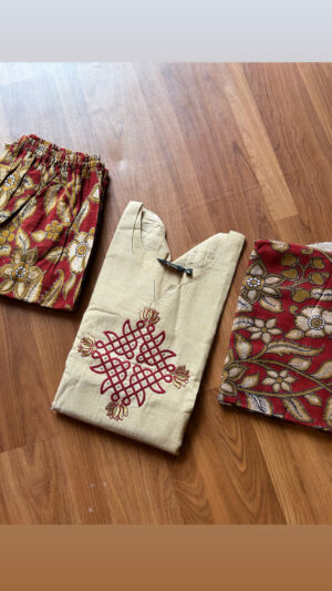 Kolam mangalgiri 3pc sets with lining