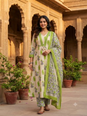 Cotton Anarkali 3pc sets