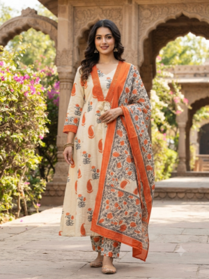 Cotton Anarkali 3pc sets