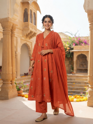 Cotton Anarkali 3pc sets