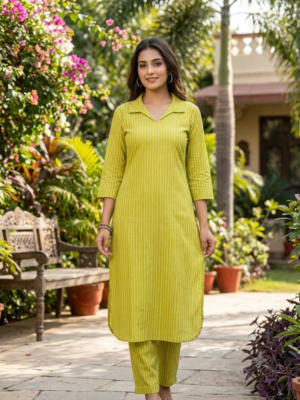 Handloom cotton Kurti sets with lining