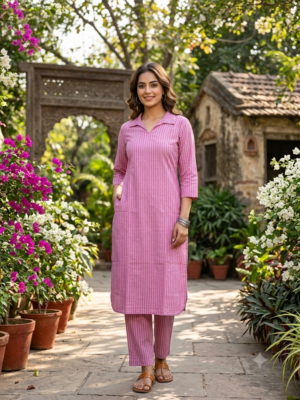 Handloom cotton Kurti sets with lining