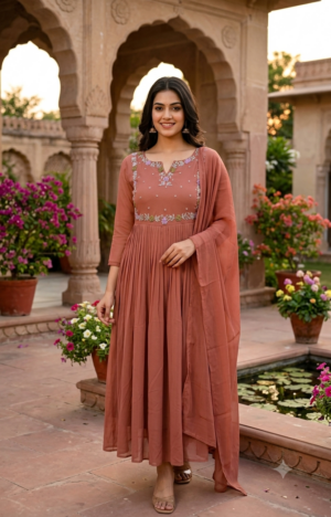 Georgette top with dupatta set