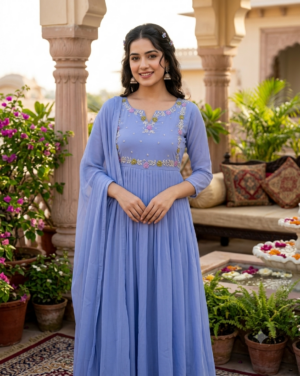 Georgette top with dupatta set