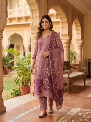 Jamdhani 3pc sets with lining