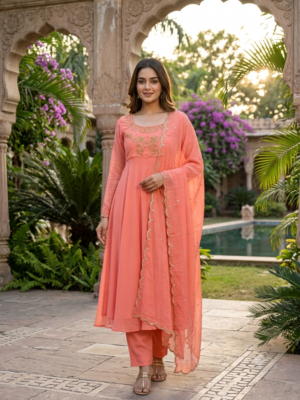 Georgette top with dupatta set