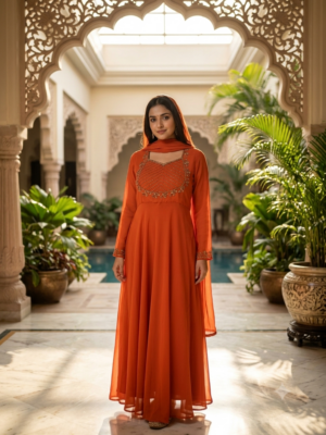 Georgette top with dupatta set