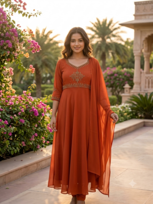 Georgette top with dupatta set
