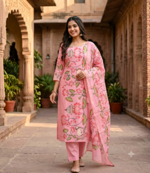 Tussar silk kurti with dupatta