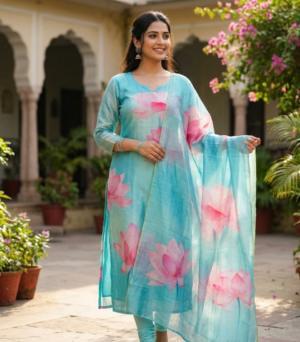 Tussar silk kurti with dupatta