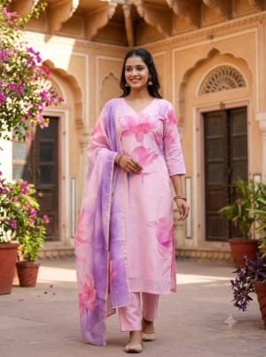 Tussar silk kurti with dupatta