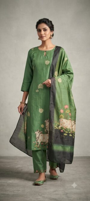 Tussar silk kurti with dupatta