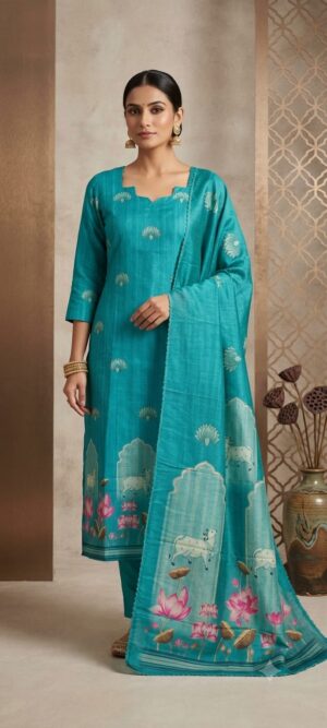 Tussar silk kurti with dupatta
